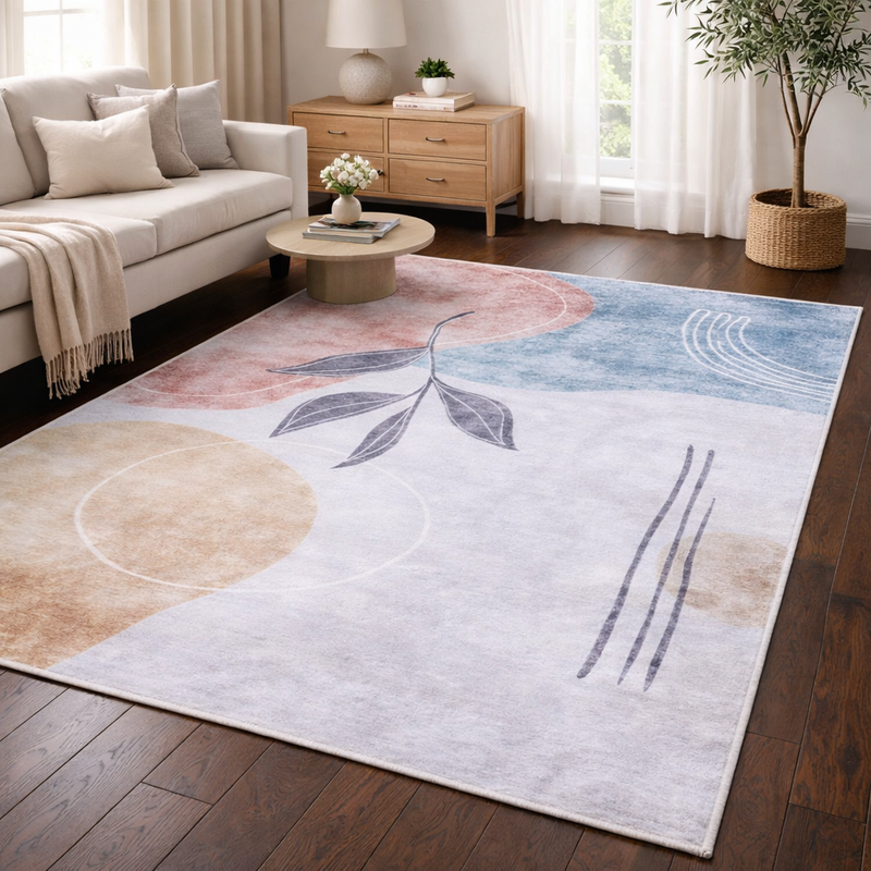 Modena Shia Grey & Multicolor Abstract Contemporary Rug