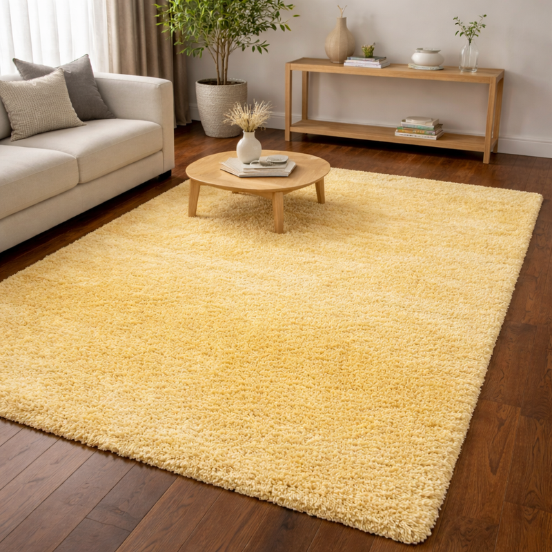 Dreams Yellow Plush Shaggy Rug