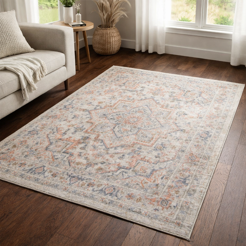 Revive Ariana Beige & Orange Classic Vintage Rug