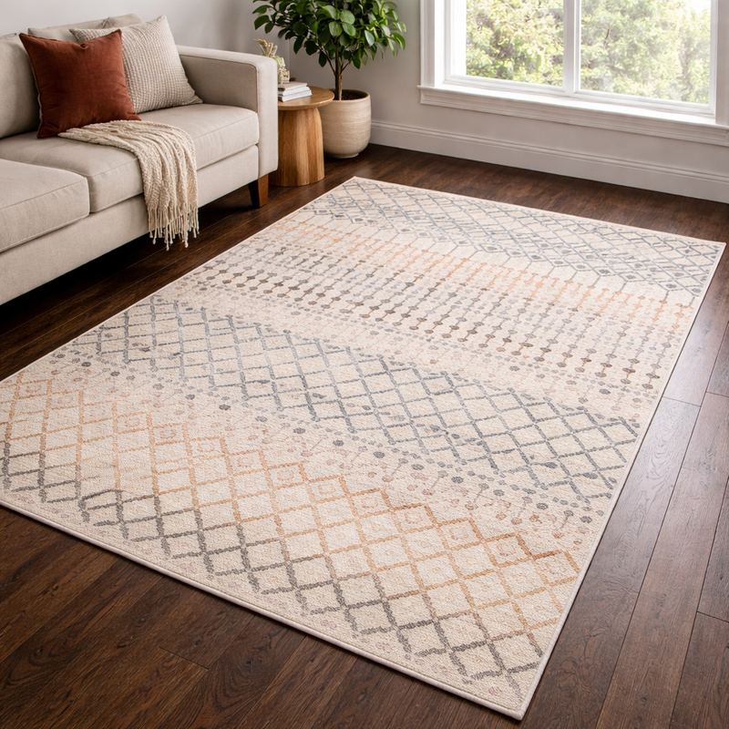 Revive Tribeca Beige & Brown Bohemian Contemporary Rug