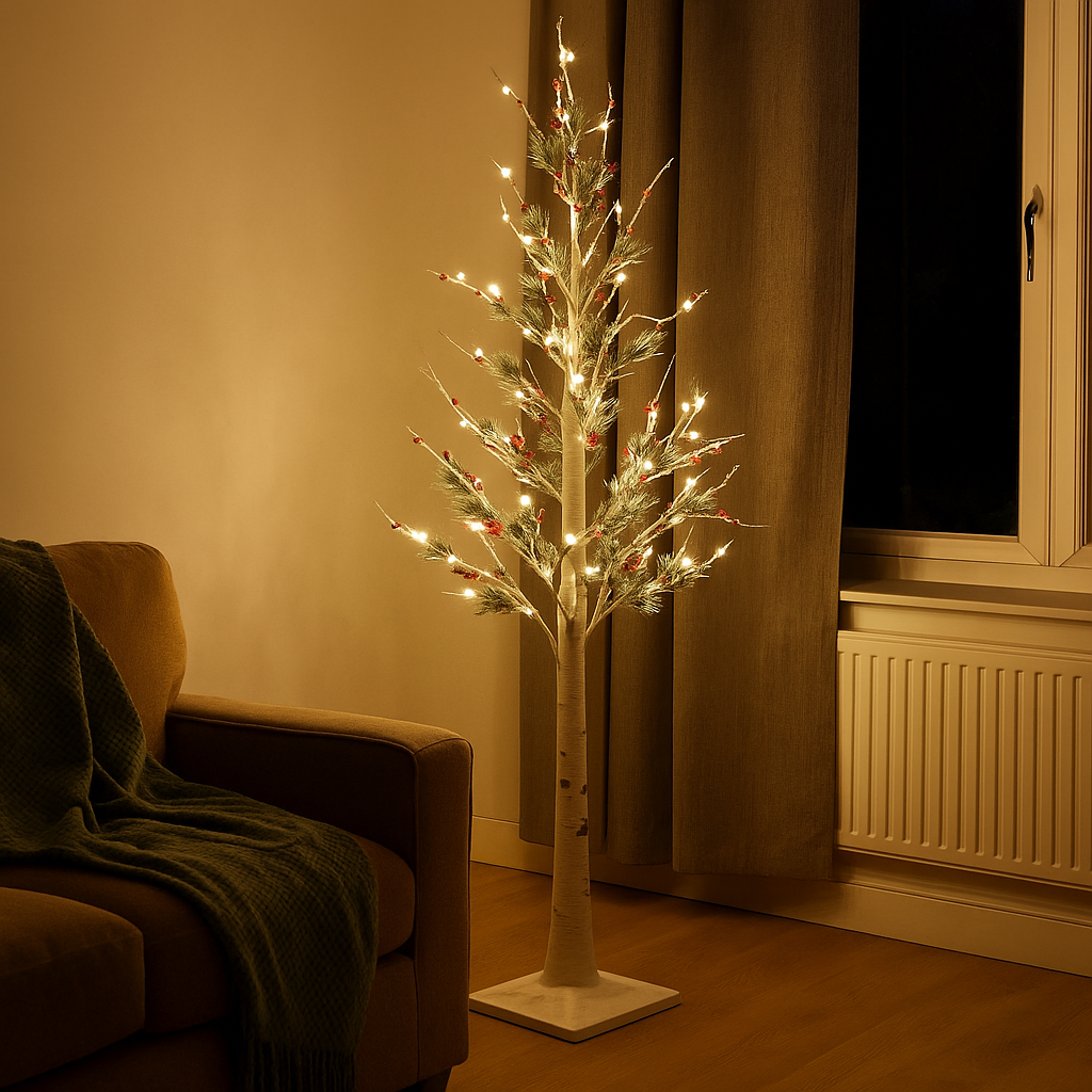 5ft LED Berry Snowy Christmas Tree