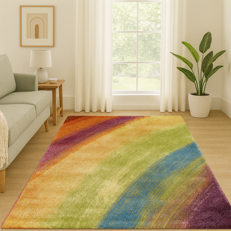 Candy Spectrum Rainbow Multicoloured Modern Contemporary Rug