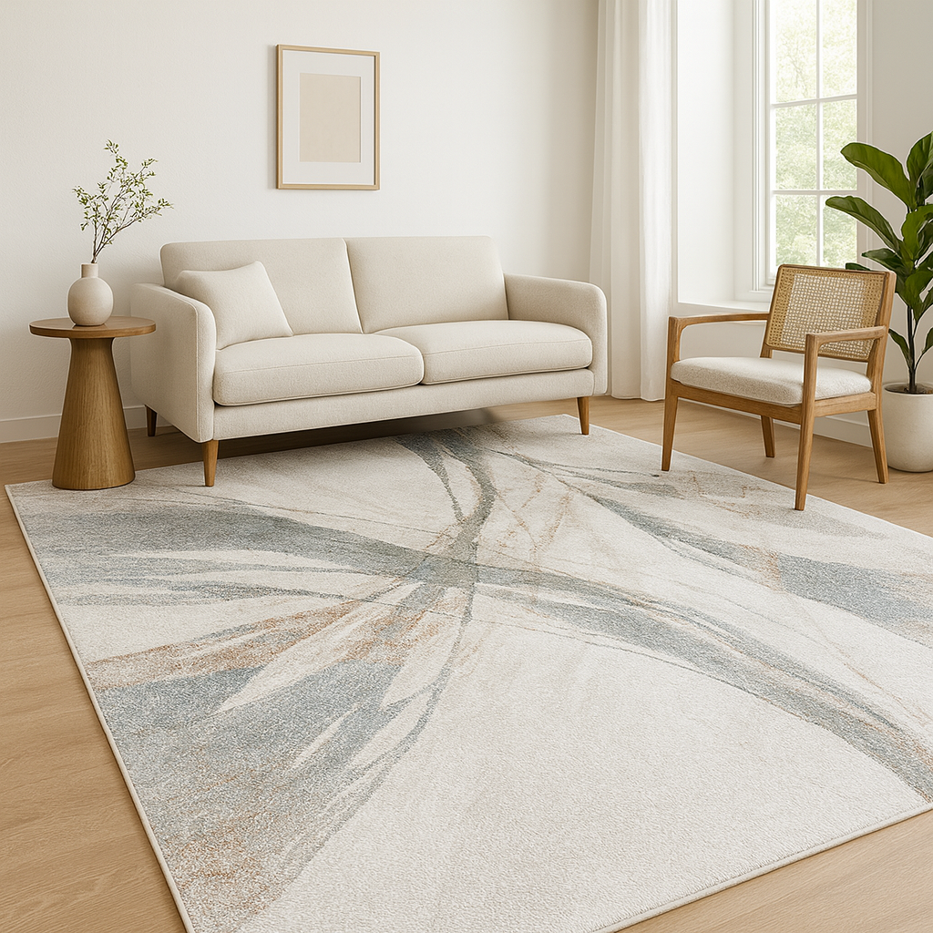 Grey With Multicoloured Strokes Rug | Astoria Art | Abstract Pattern Rug