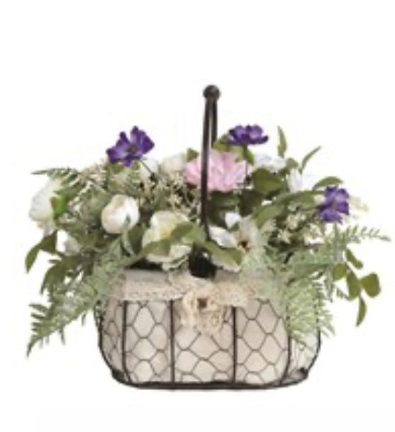 Floral Basket Purple/Cream - MacCarthys