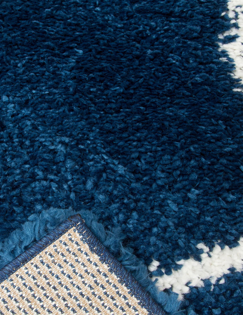 Fantasy Trellis Blue/Cream Shaggy Rug - MacCarthys