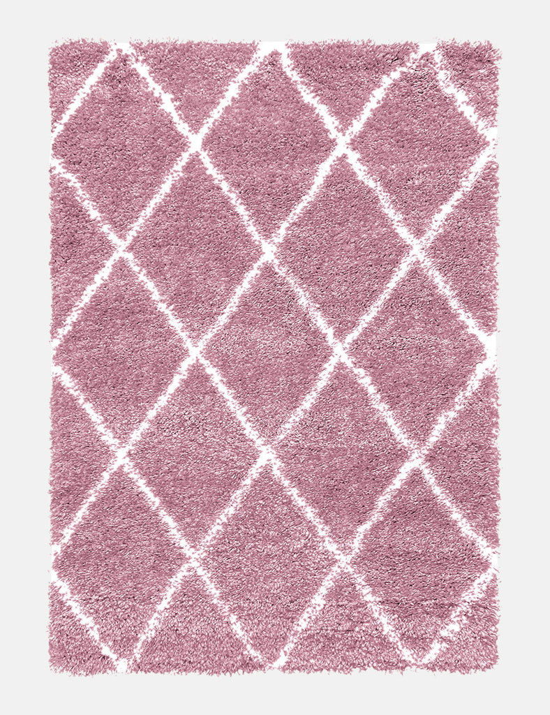 Fantasy Trellis Pink/Cream Shaggy Rug - MacCarthys