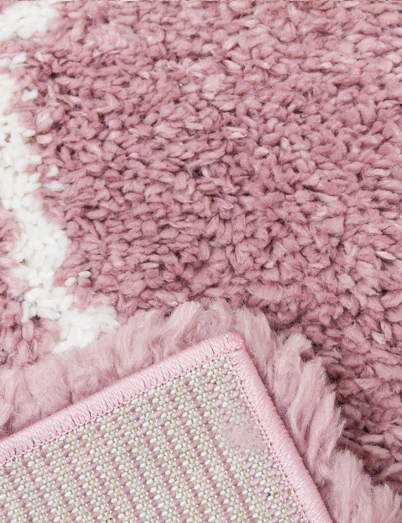 Fantasy Trellis Pink/Cream Shaggy Rug - MacCarthys