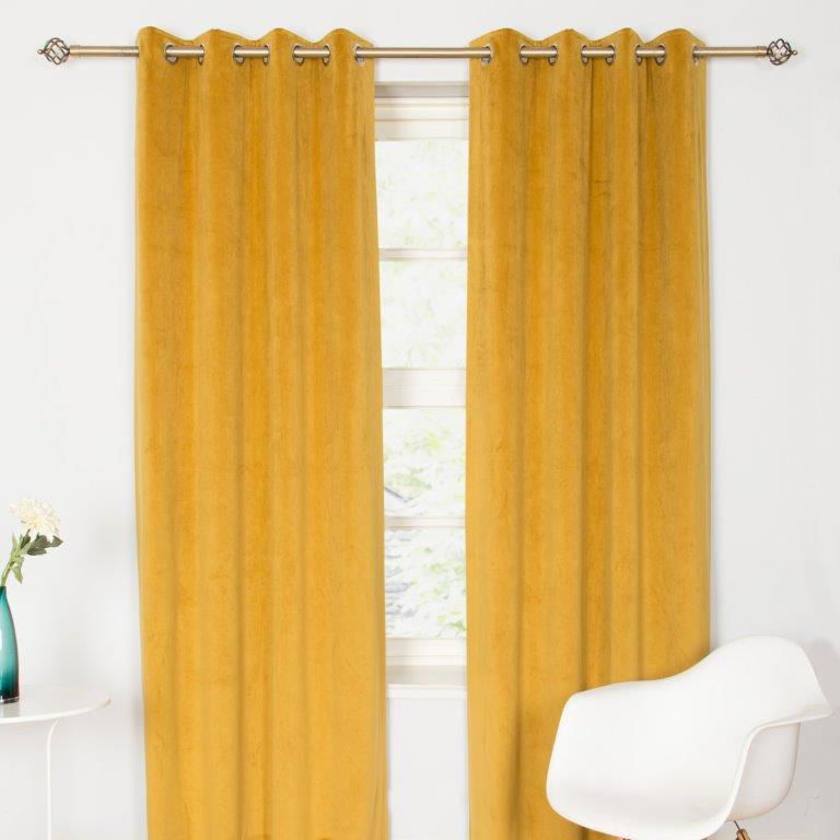 Elegance Velvet Interlined Curtains - Antique - MacCarthys