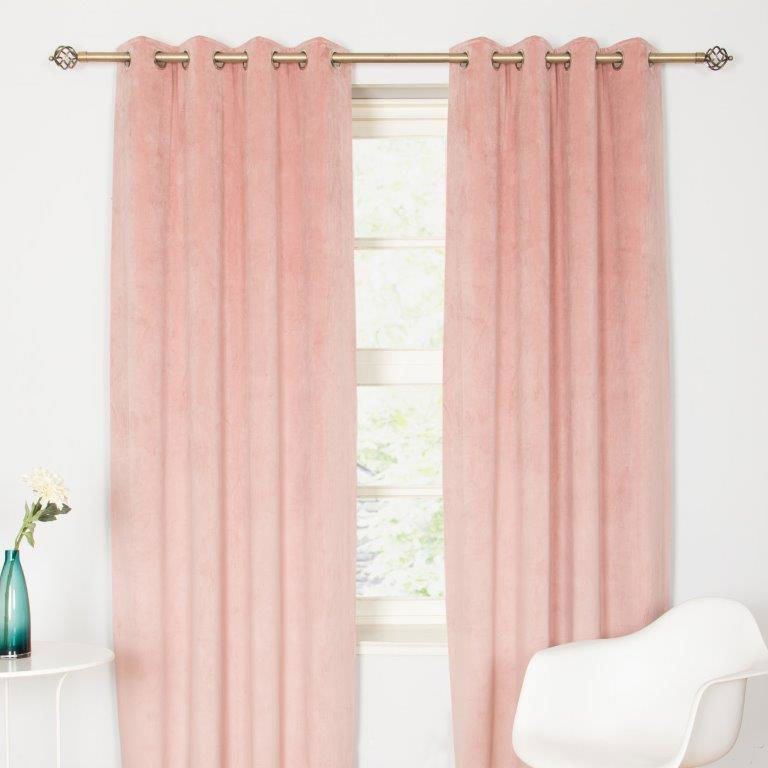 Elegance Velvet Interlined Curtains - Blossom - MacCarthys