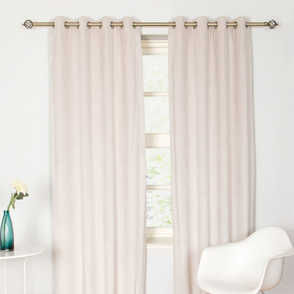 Elegance Velvet Interlined Curtains - Sand - MacCarthys