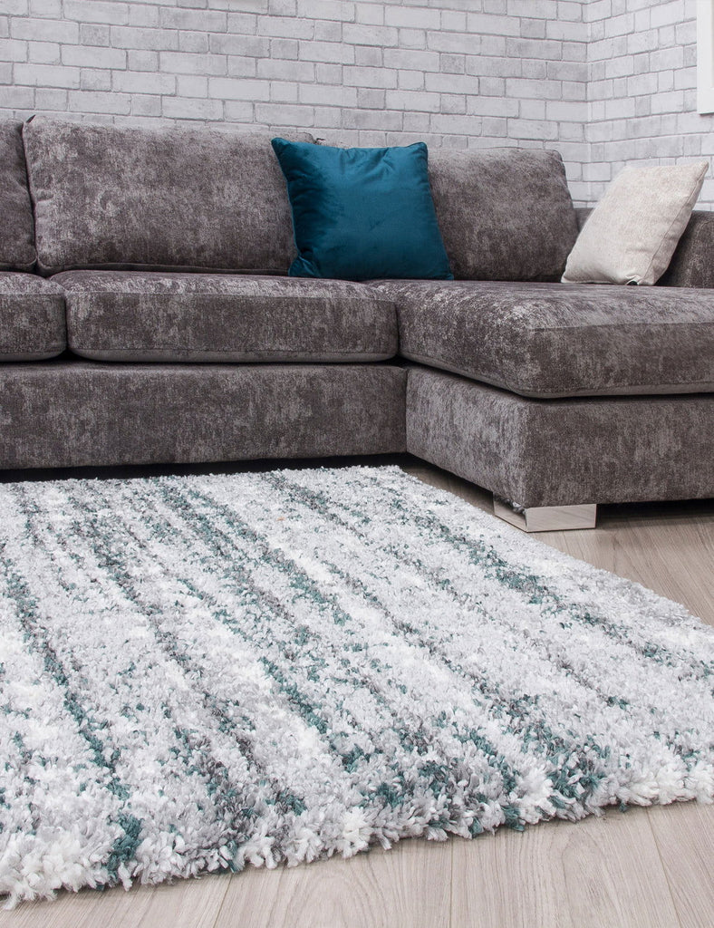 Fantasy Shimmer Green Shaggy Rug - MacCarthys