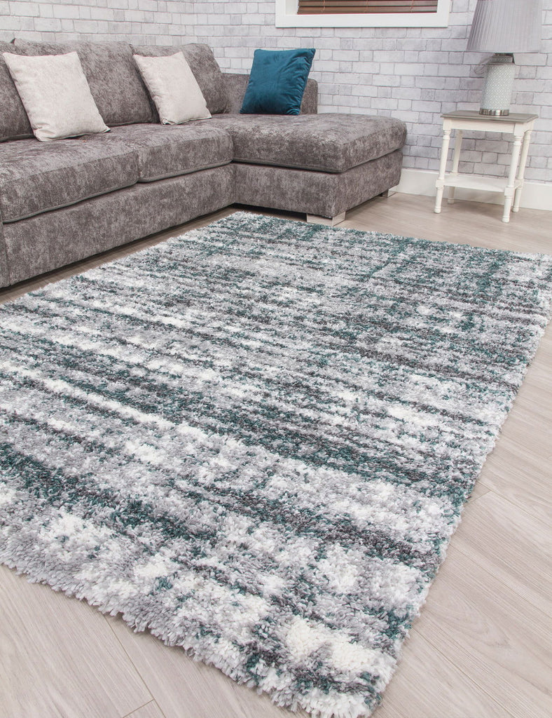 Fantasy Shimmer Green Shaggy Rug - MacCarthys