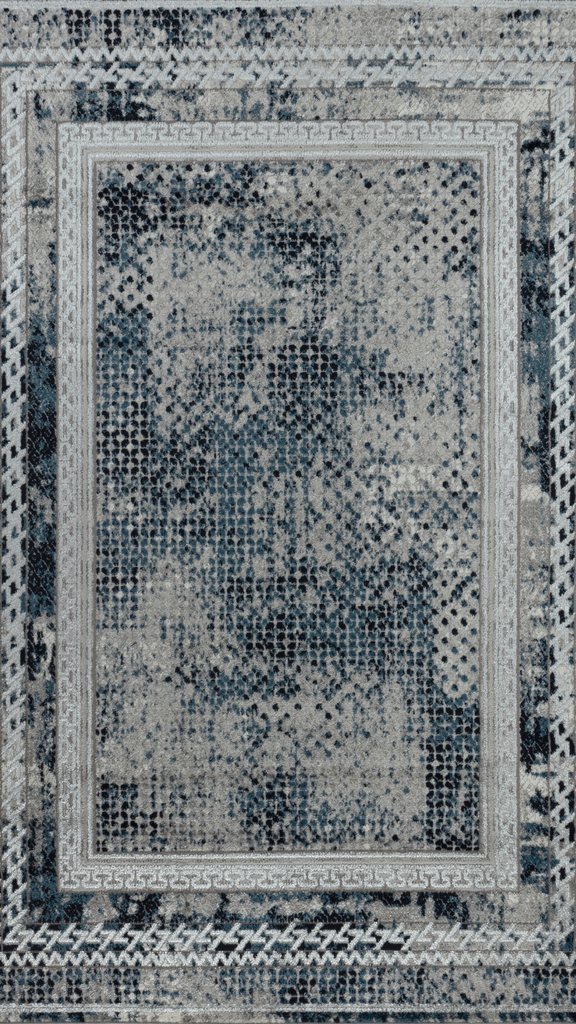 Berika Dark Blue/Grey Rug - MacCarthys