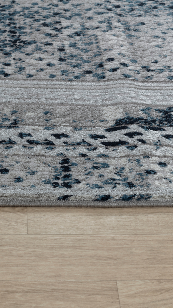 Berika Dark Blue/Grey Rug - MacCarthys