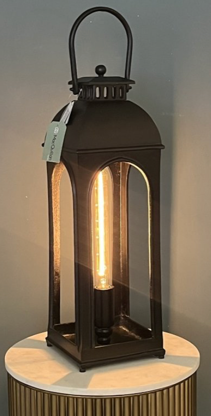 Handmade Cast Aluminium Lantern Lamp in Black Finish - MacCarthys