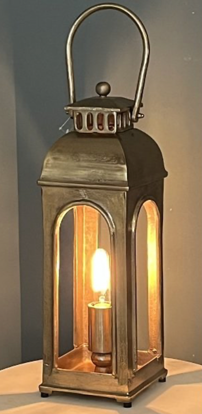 Handmade Cast Aluminium Lantern Lamp in Gold Finish - MacCarthys