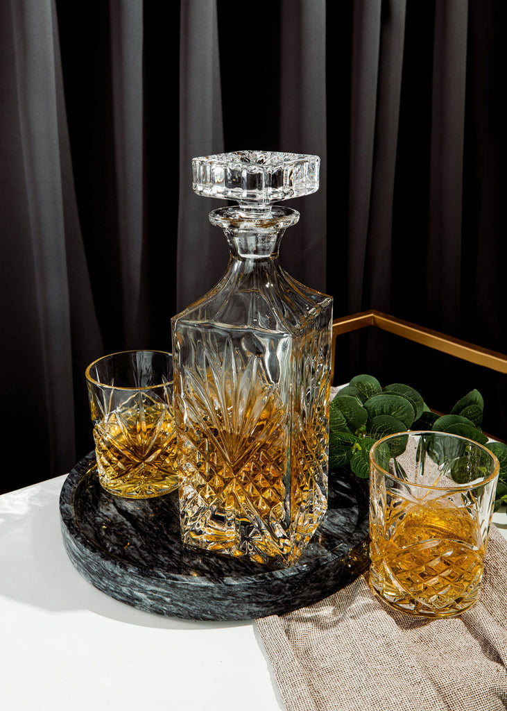 Killarney Crystal Trinity Collection Whiskey Decanter and 4 Glasses - MacCarthys