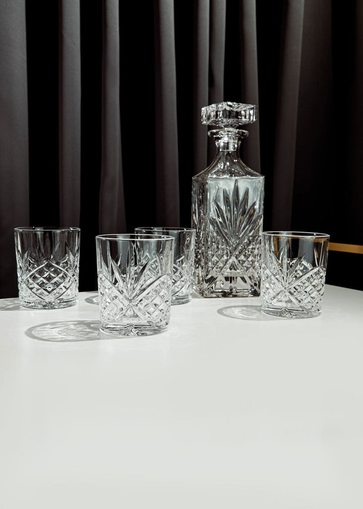 Killarney Crystal Trinity Collection Whiskey Decanter and 4 Glasses - MacCarthys