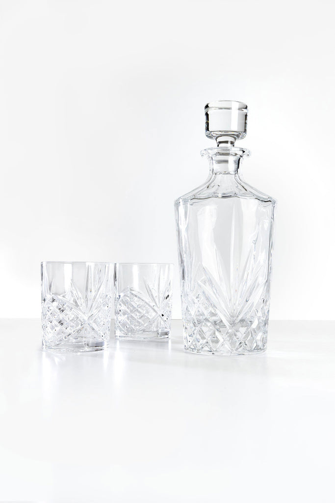 Killarney Crystal Trinity Round Decanter Glass Gift Set - MacCarthys