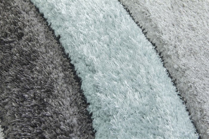 Luxus Ripple 3D Shaggy Rug - Duck Egg - MacCarthys