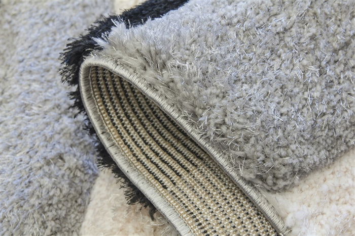 Luxus Ripple 3D Shaggy Rug - Multi Grey - MacCarthys