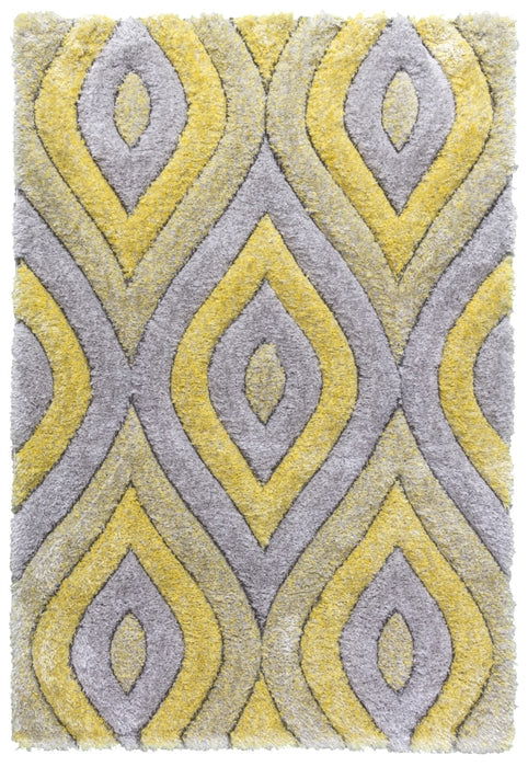 Luxus Teardrop Shaggy Rug - Ochre - MacCarthys