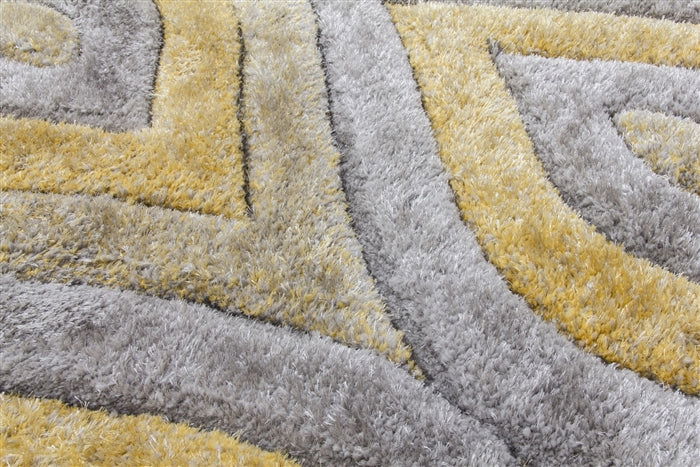 Luxus Teardrop Shaggy Rug - Ochre - MacCarthys