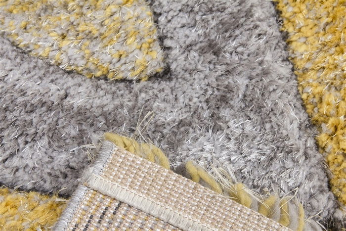 Luxus Teardrop Shaggy Rug - Ochre - MacCarthys