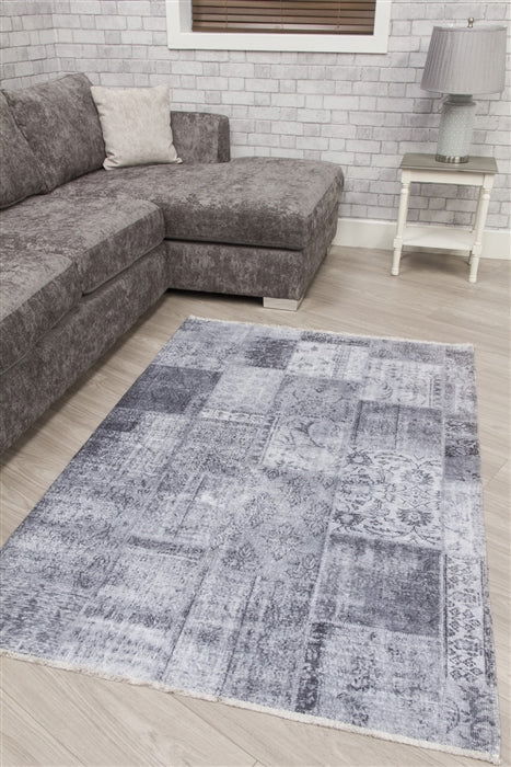 Modena Patchwork Grey Rug - MacCarthys