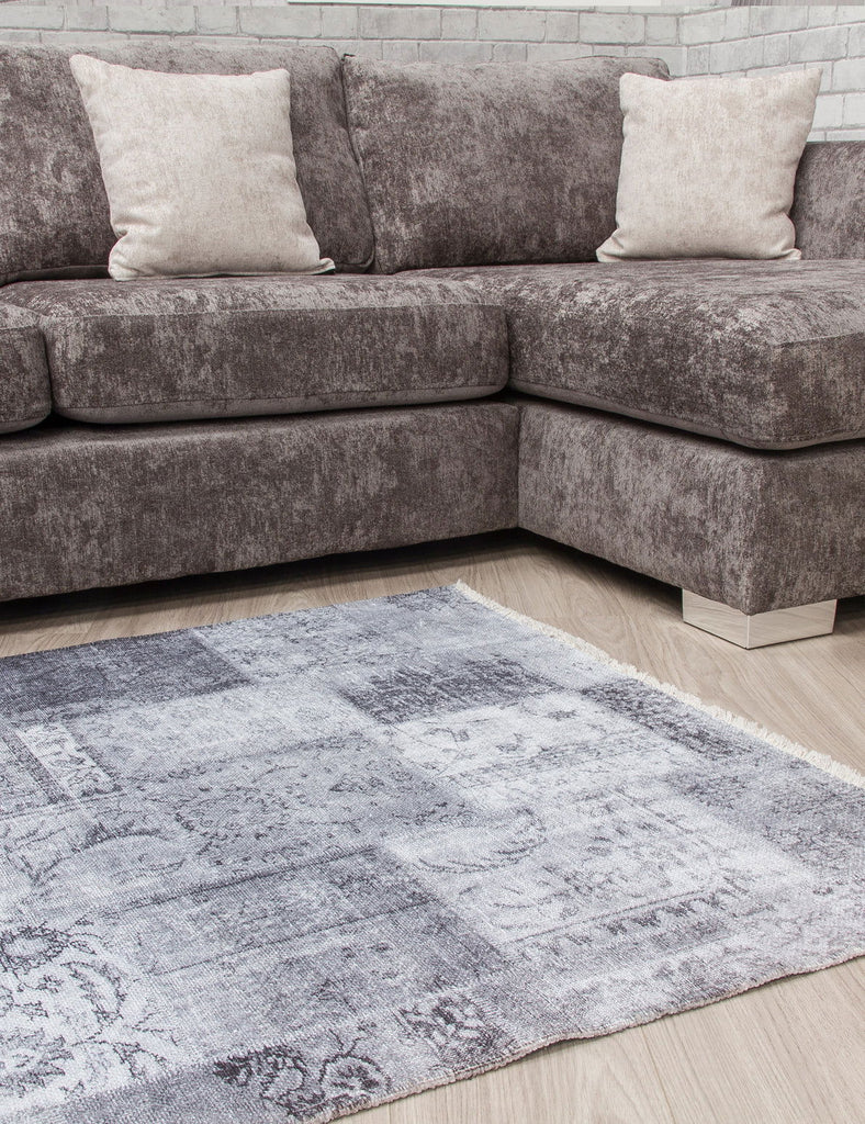 Modena Patchwork Grey Rug - MacCarthys