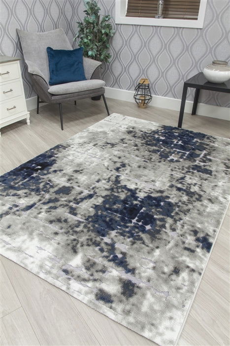 Bellini Mirage Light Grey/Navy Rug - MacCarthys