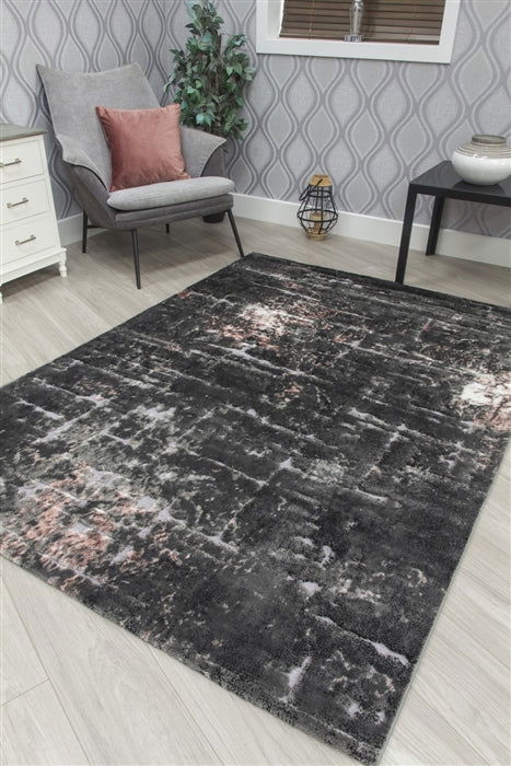 Bellini Mirage Dark Grey/Pink Rug - MacCarthys