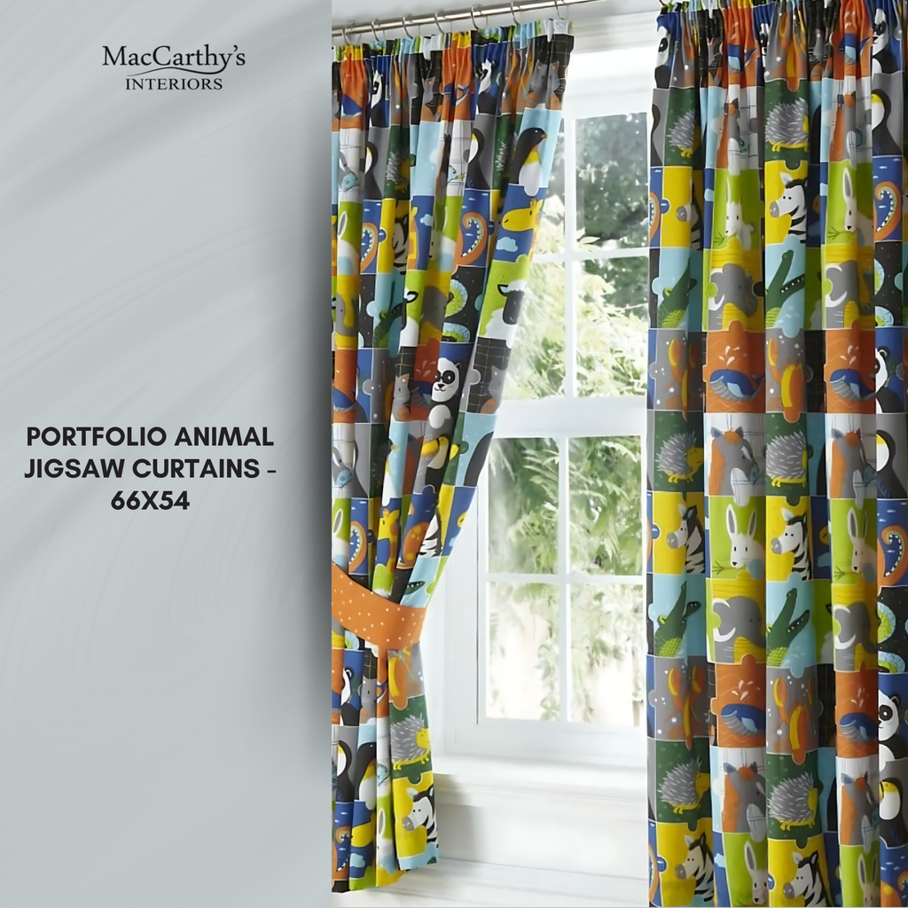 Portfolio Animal Jigsaw Curtains | 66 x 54 in - MacCarthys