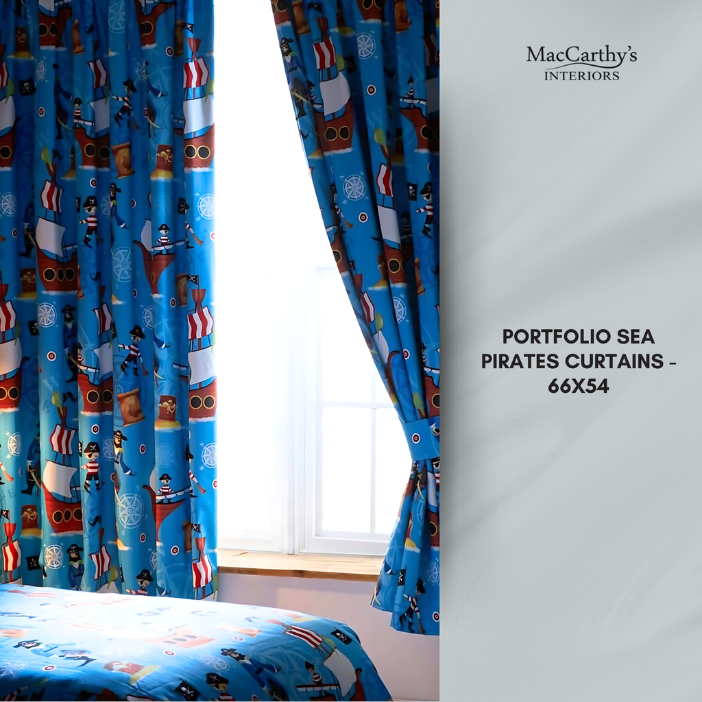 Portfolio Blackout Sea Pirates Curtains | 66x72 inches - MacCarthys