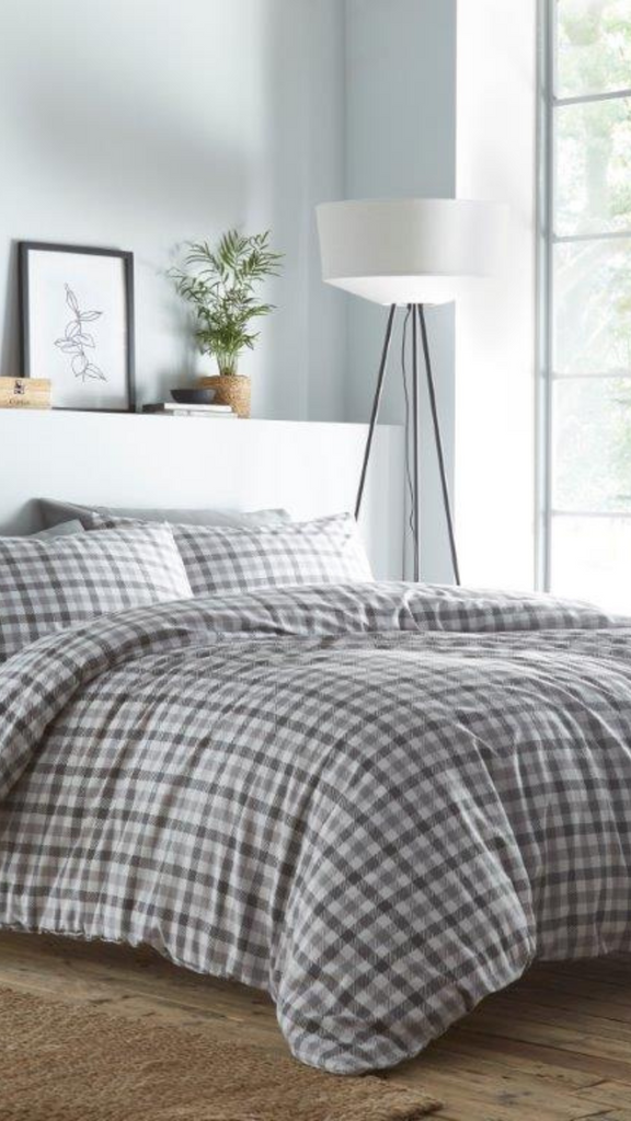 Portfolio Gingham Grey Duvet Set - MacCarthys