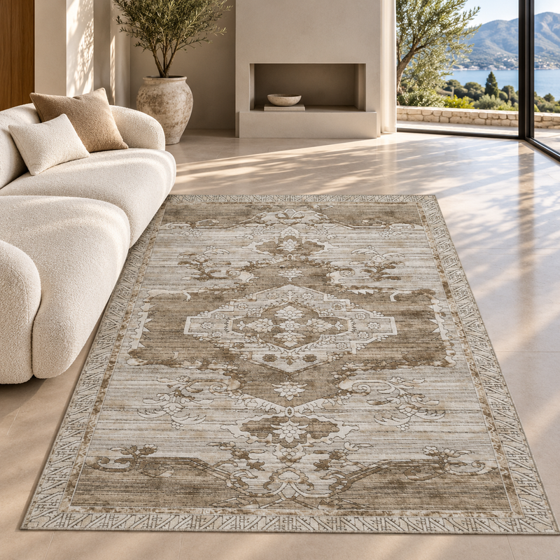 Urco Petra Ajanta Natural & Grey Classic Vintage Rug