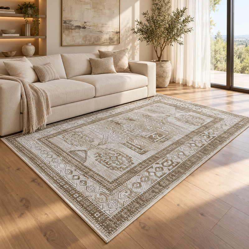 Urco Petra Ellorah Ivory Cream & Warm Sand Vintage Roman Rug