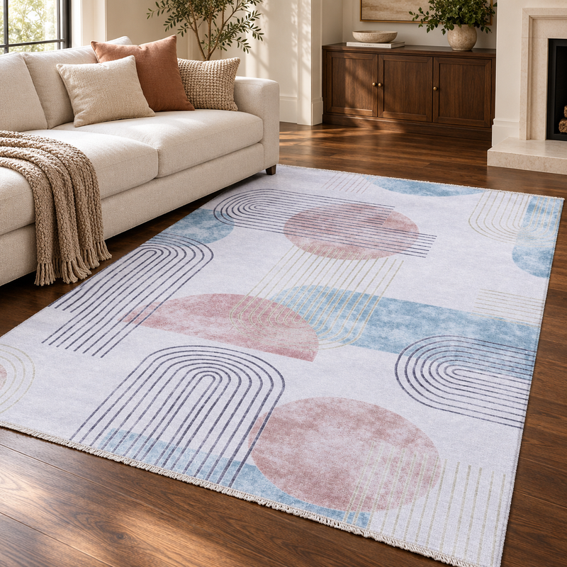 Modena Marani Light Blue Abstract Contemporary Rug