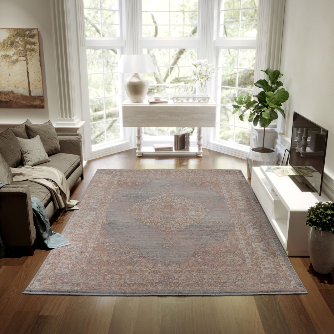 Sky Blue/Brown Rug |  Antique Sirehan | Traditional Style Rug