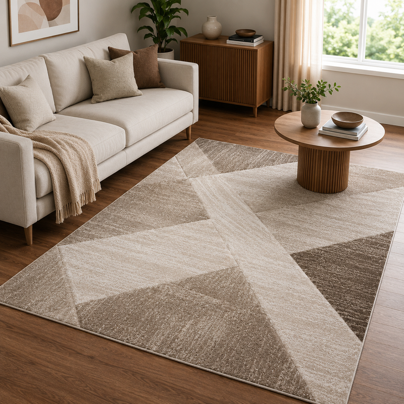 Urco Orbit Tundra Biege& Brown Modern Contemporary Rug