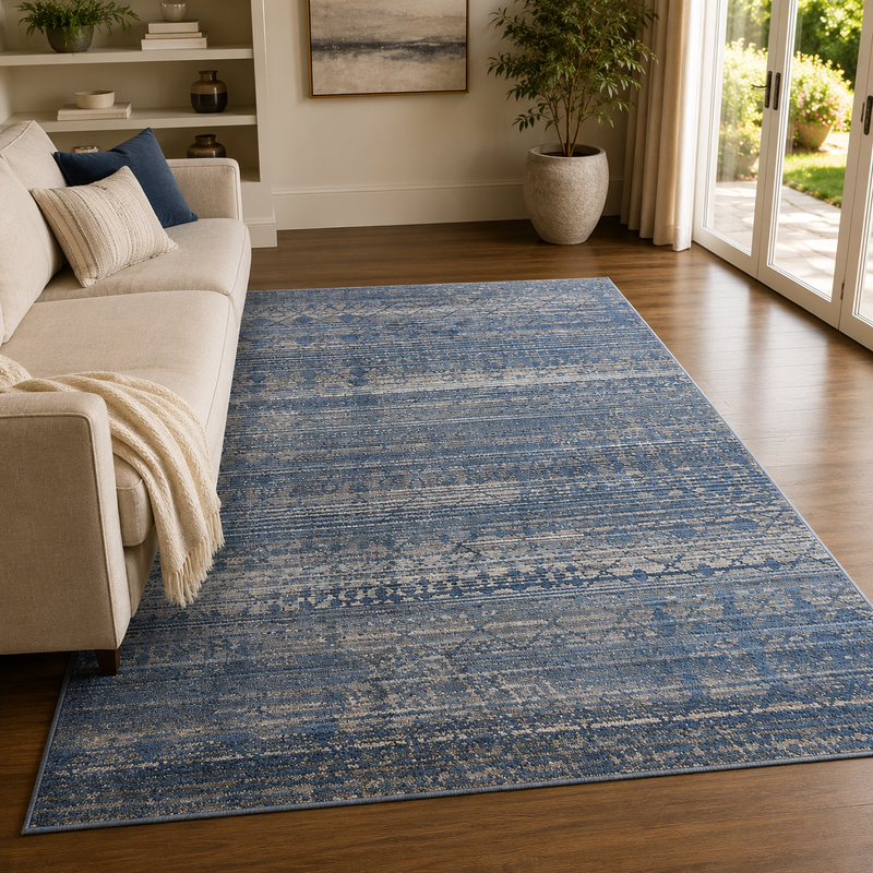 Urco Nova Owen Navy & Beige Modern Bohemian Rug