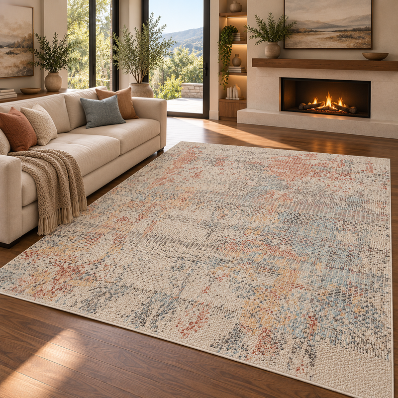 Prestige Alia Biege & Terracotta Minimal Luxury Contemporary Rug
