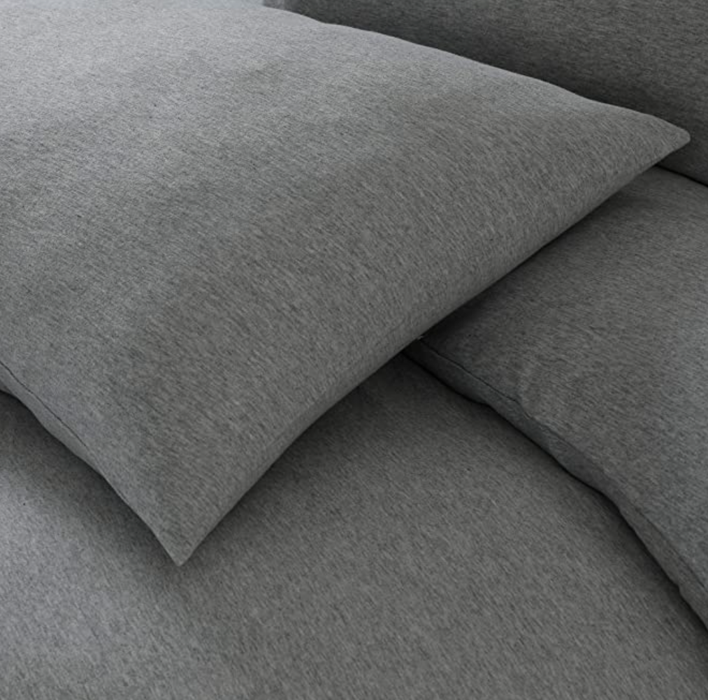 Sleepdown Jersey Melange Grey King Duvet Set - MacCarthys